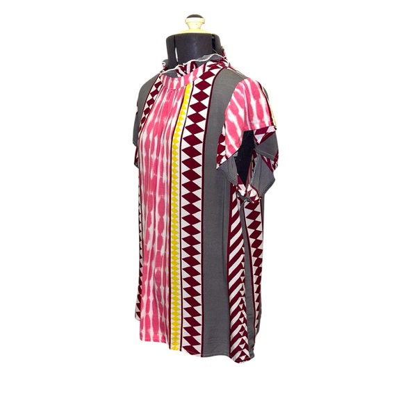 THML Boho Geometric Flutter Sleeve Top Size S - Picture 2 of 11